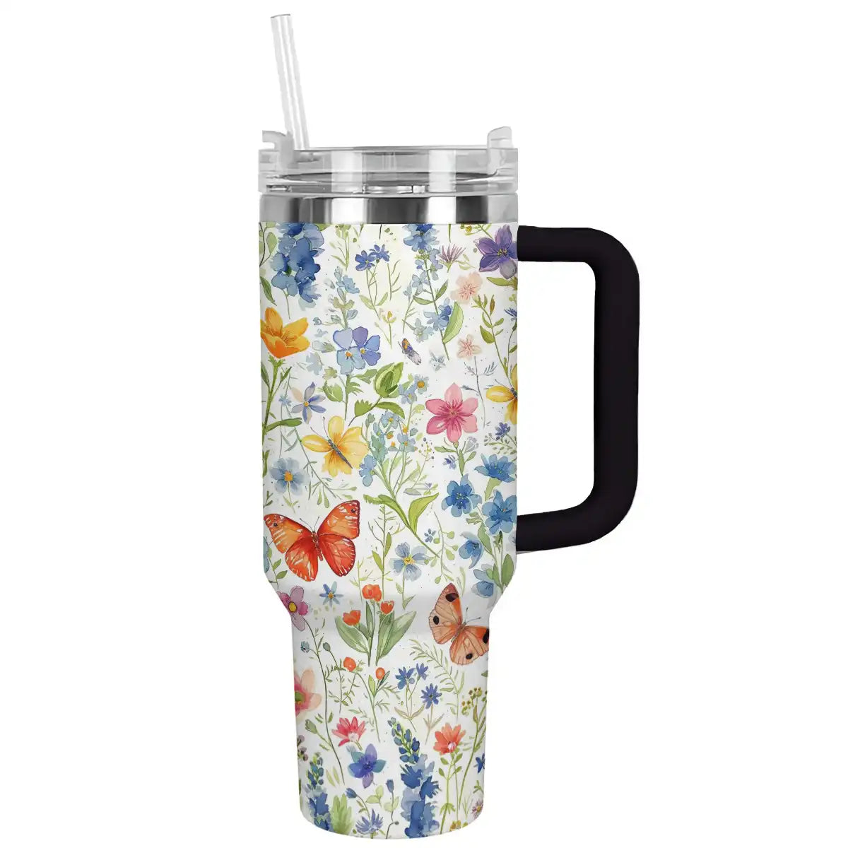 Shineful Tumbler Floral Butterflies