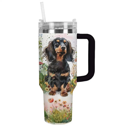 Shineful Tumbler Dachshund flower