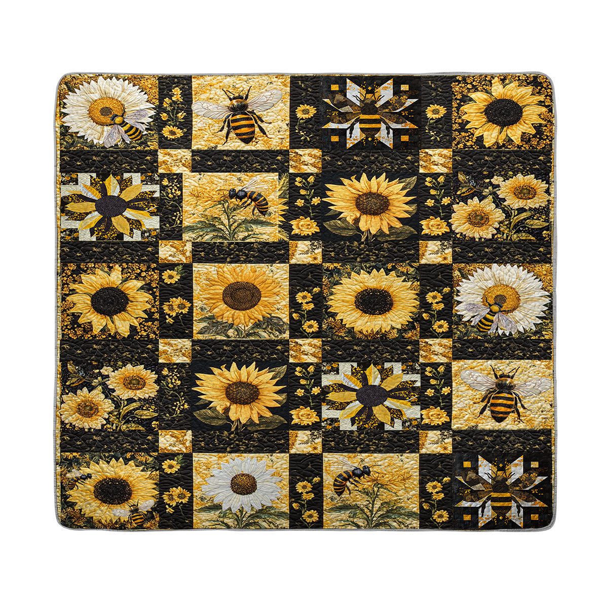 Shineful All Season Quilt 3-Piece Set Bee And Sunflower