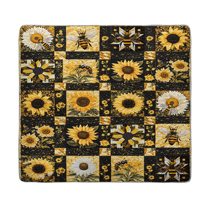Shineful All Season Quilt 3-Piece Set Bee And Sunflower