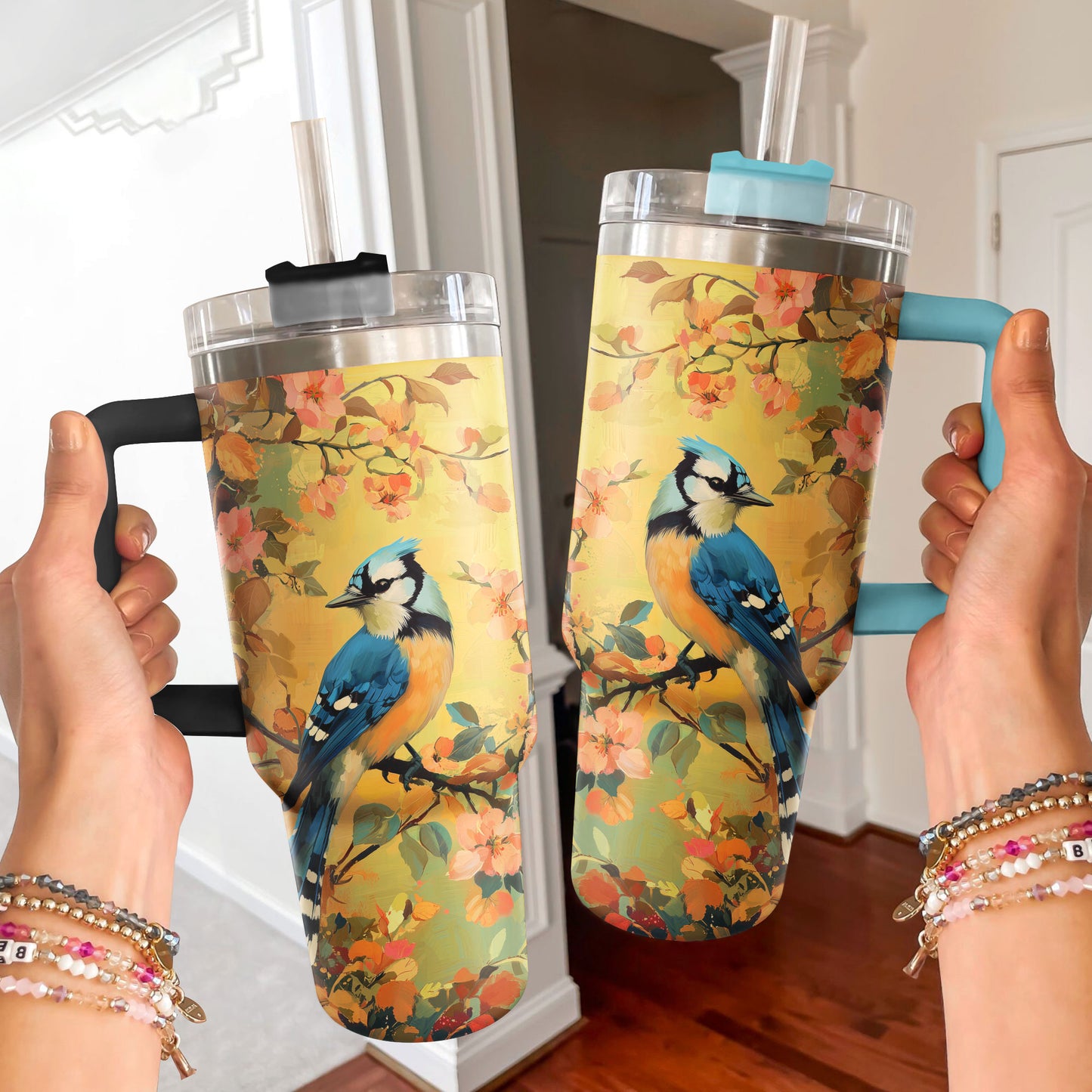 Shineful Tumbler Blue Jay In Bloom