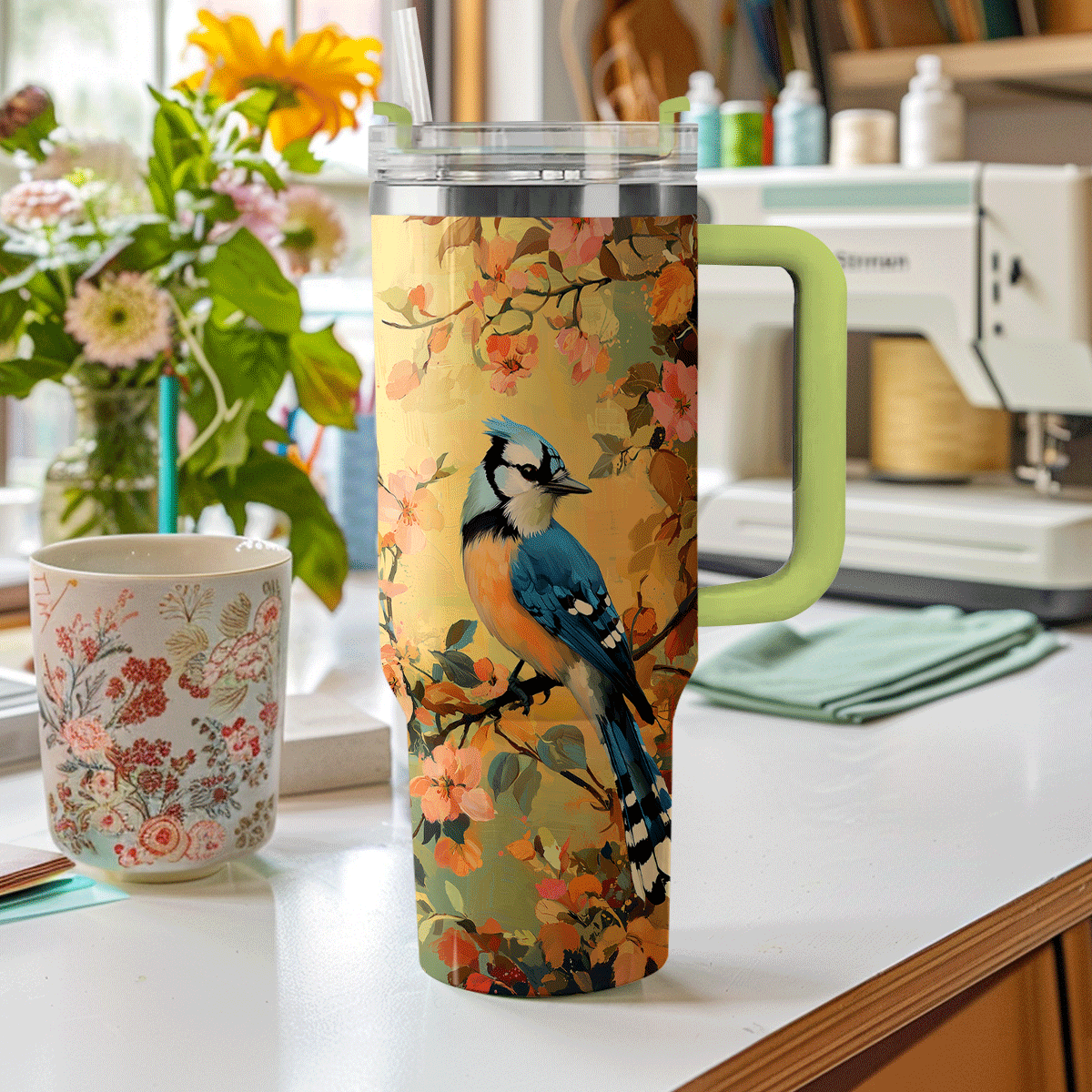 Shineful Tumbler Blue Jay In Bloom