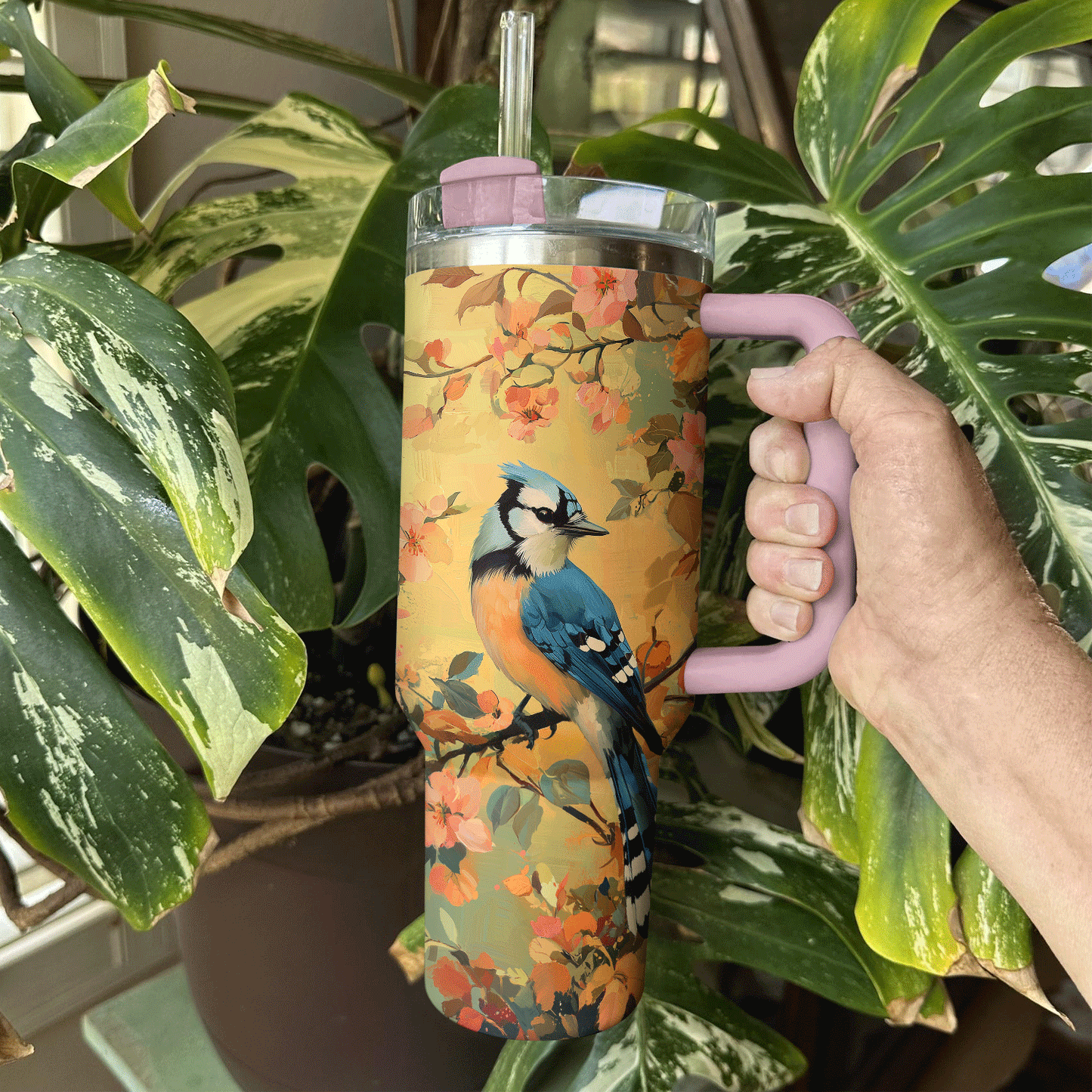 Shineful Tumbler Blue Jay In Bloom