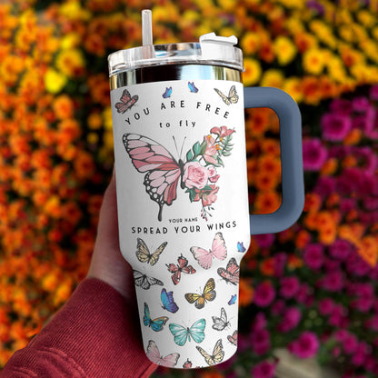 Butterly 40 Oz Shineful™ Tumbler Free To Fly Mn8 Navy 40Oz