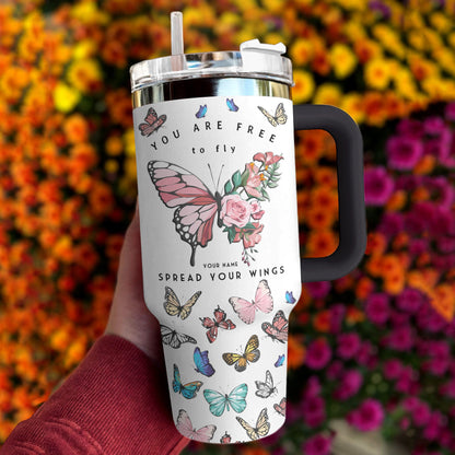 Butterly 40 Oz Shineful™ Tumbler Free To Fly Mn8 Black 40Oz