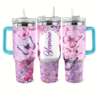 Shineful Tumbler Personalized Butterfly Blossom Elegance