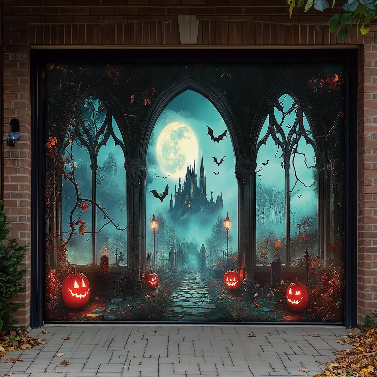 Shineful Garage Door Banner Decoration - Crimson Nightfall