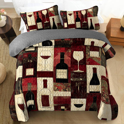 Shineful All Season Quilt 3-Piece Set Angelic Wine