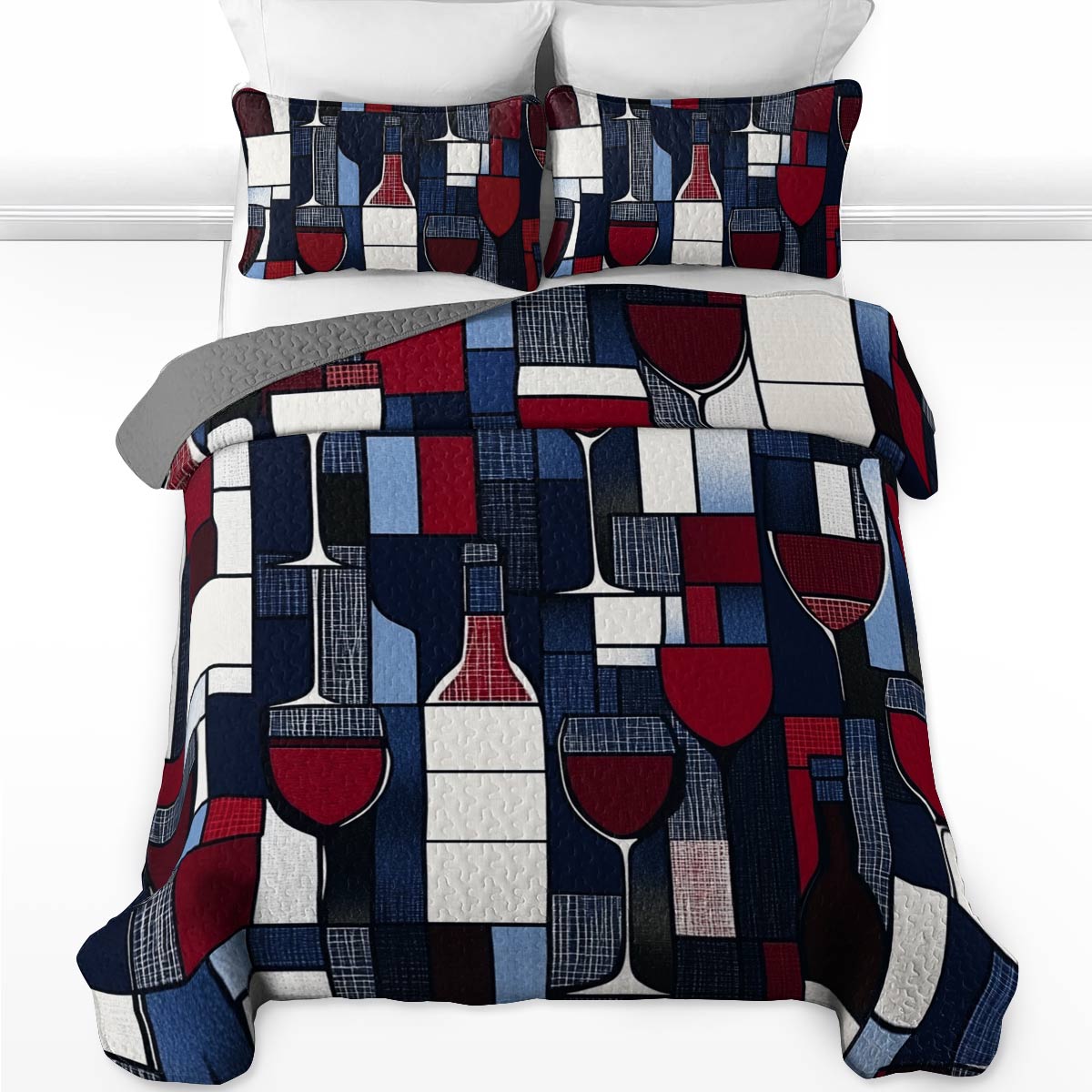 Shineful All Season Quilt 3-Piece Set Dreamy Wine Lovely