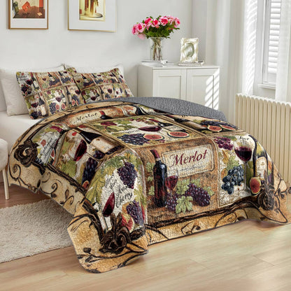Shineful All Season Quilt 3-Piece Set Wine Collection