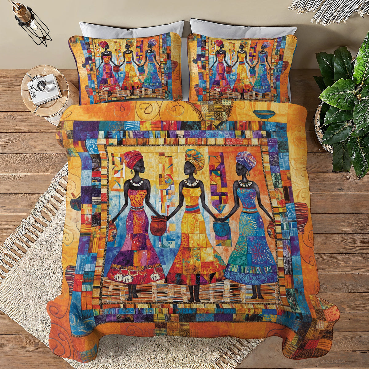 Shineful All Season Quilt 3-Piece Set Dancing Colors