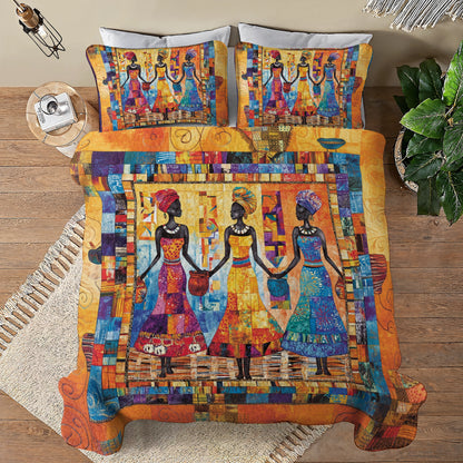 Shineful All Season Quilt 3-Piece Set Dancing Colors