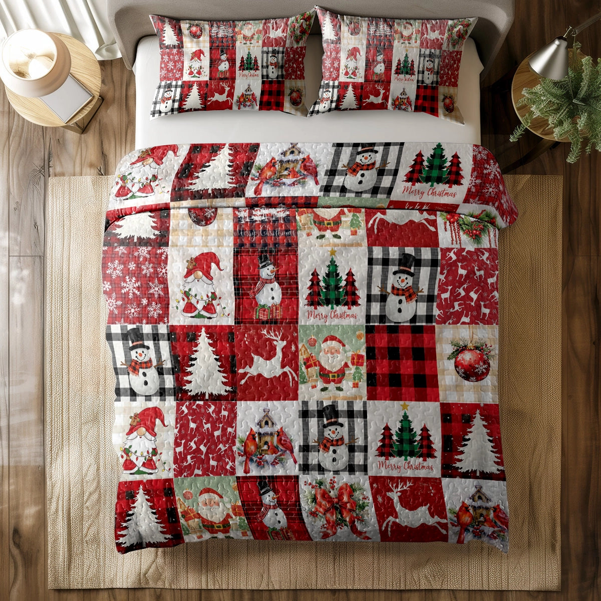 Shineful All Season Quilt 3-Piece Set - Festive Christmas