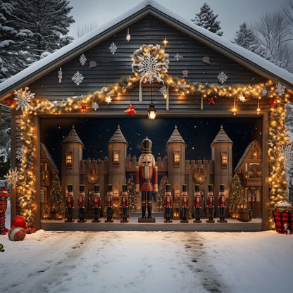 Shineful Garage Door Banner Decoration Nutcracker Castle Guard Christmas