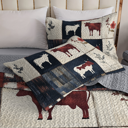 Shineful All Season Quilt 3-Piece Set - Cow Pattern