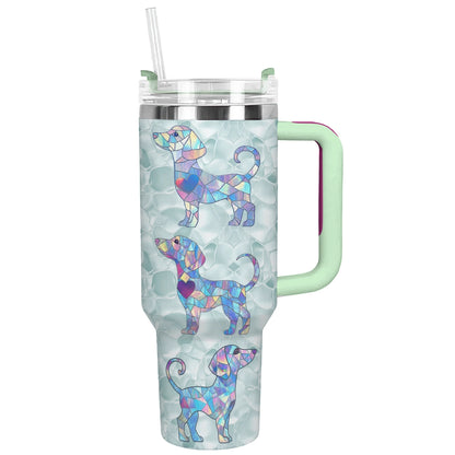 Shineful Glossy Tumbler Stained Glass Dachshunds