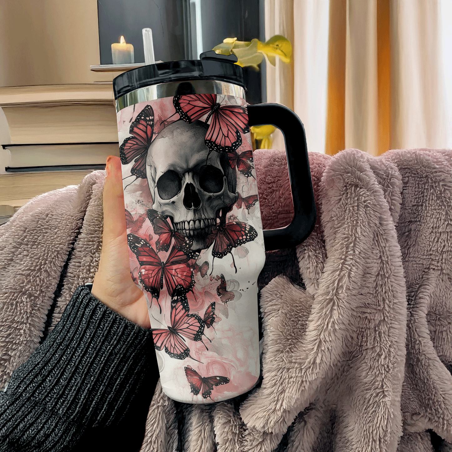 Shineful Tumbler - Eternal Elegance Butterfly Skull