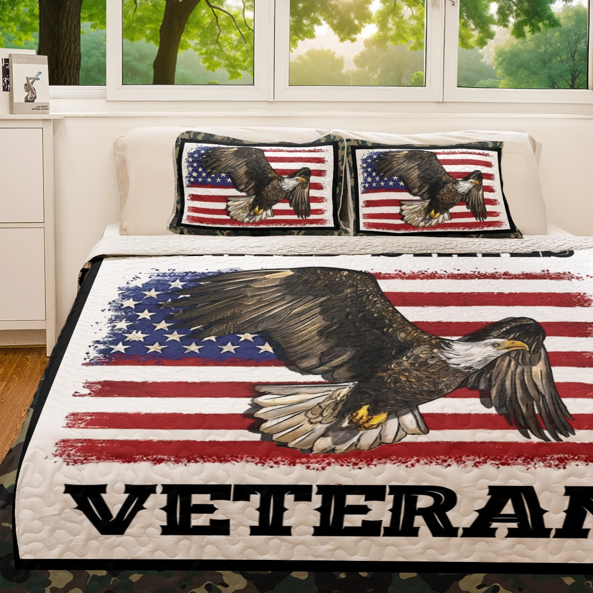 Shineful All Season Quilt 3-Piece Set - United States Veteran