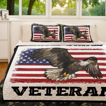 Shineful All Season Quilt 3-Piece Set - United States Veteran
