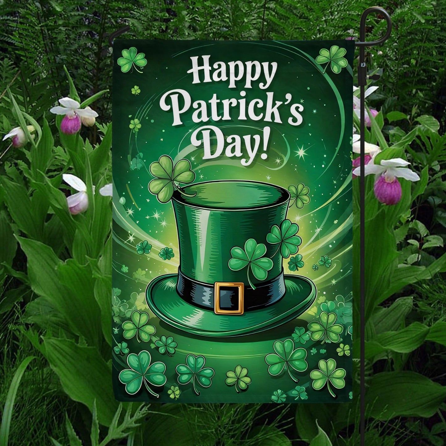 Shineful Gargen Flag 12" x 18"  - Emerald Luck Hat