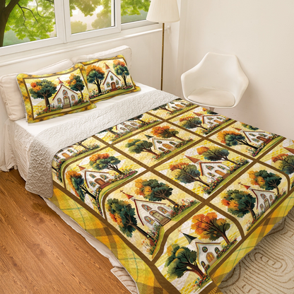 Shineful All Season Quilt 3-Piece Set - God Autumn Church Retreat