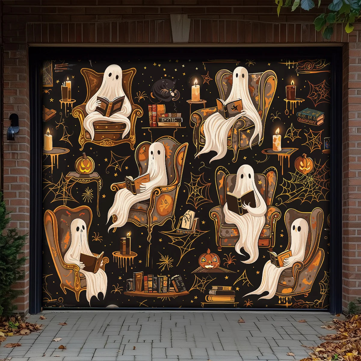 Shineful Garage Door Banner Decoration - Halloween Ghostly Book Club