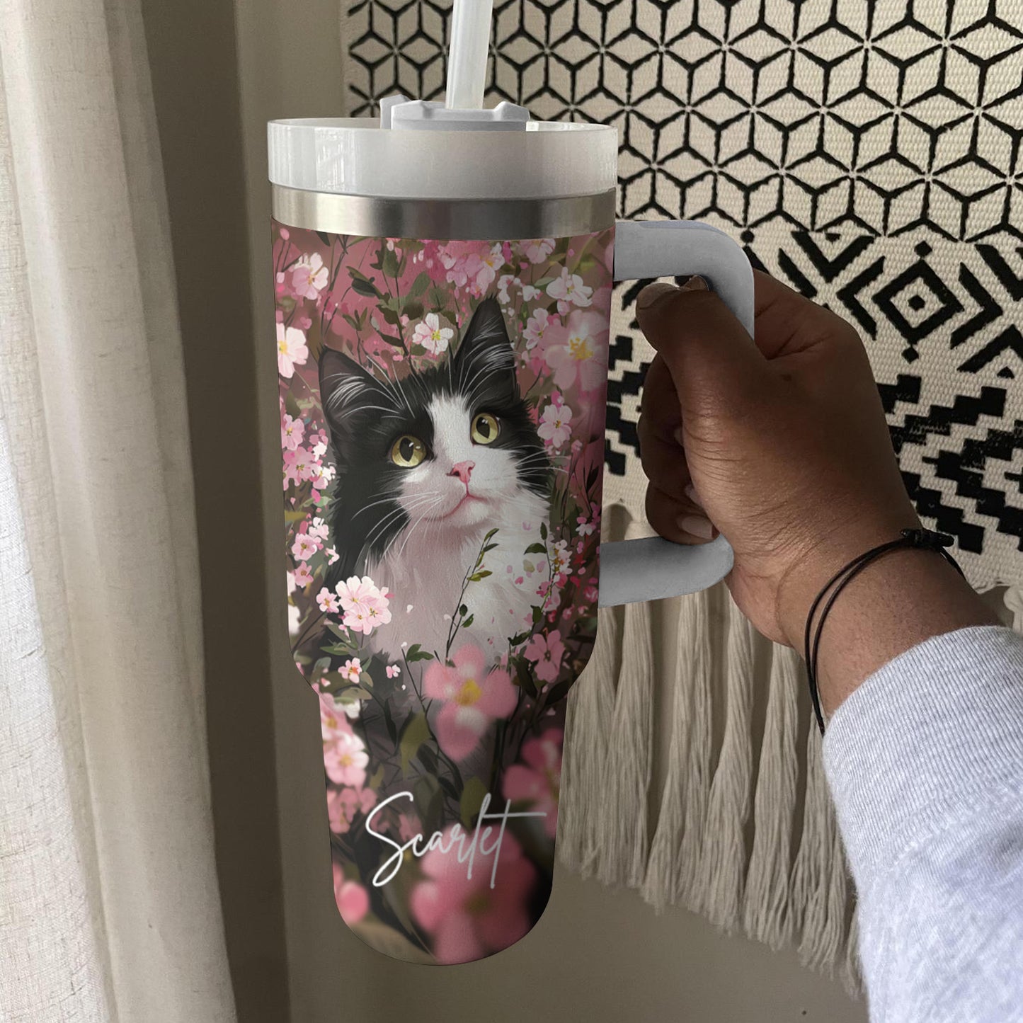 Shineful Tumbler Personalized Feline Florist