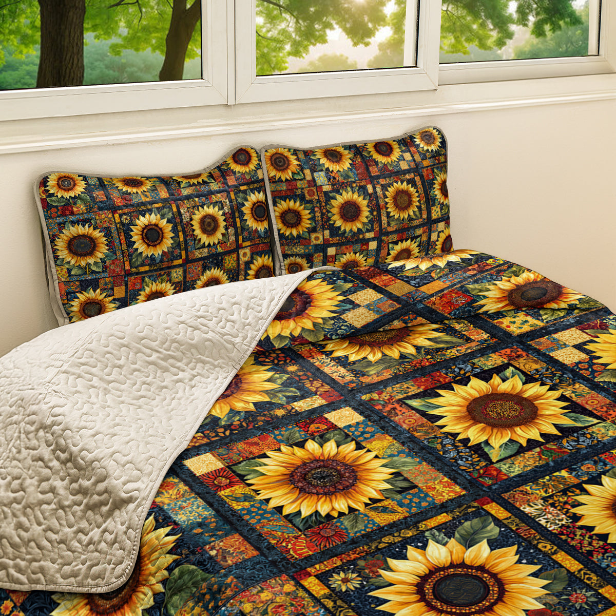 Shineful All Season Quilt 3-Piece Set Sunflower Serenade