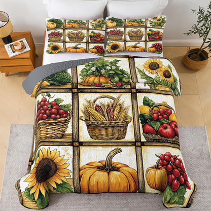 Shineful All Season Quilt 3-Piece Set Farm Fresh Produce V1