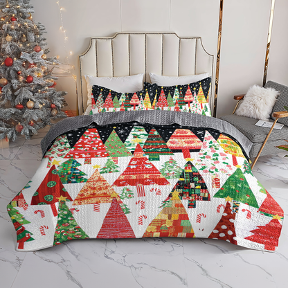 Shineful All Season Quilt 3-Piece Set Starry Night Christmas Tree