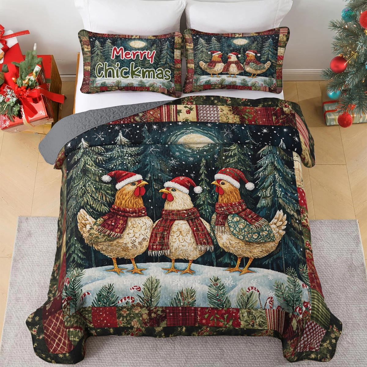 Shineful All Season Quilt 3-Piece Set - Chickmas Cheer