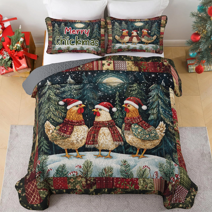 Shineful All Season Quilt 3-Piece Set - Chickmas Cheer
