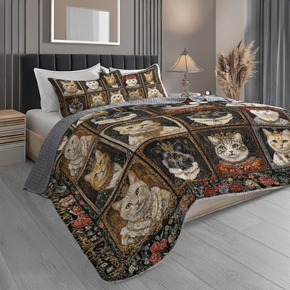 Shineful All Season Quilt 3-Piece Set - Feline Majesty