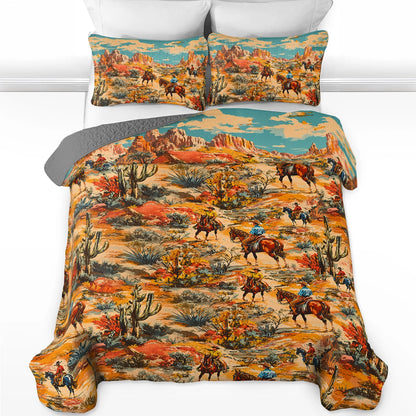 Shineful All Season Quilt 3-Piece Set Desert Cowboy Dreams