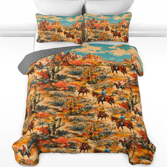 Shineful All Season Quilt 3-Piece Set Desert Cowboy Dreams