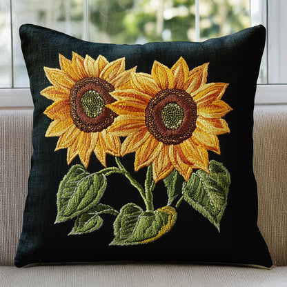 Shineful Pillow 2D Flat Print Golden Sunflower Glow