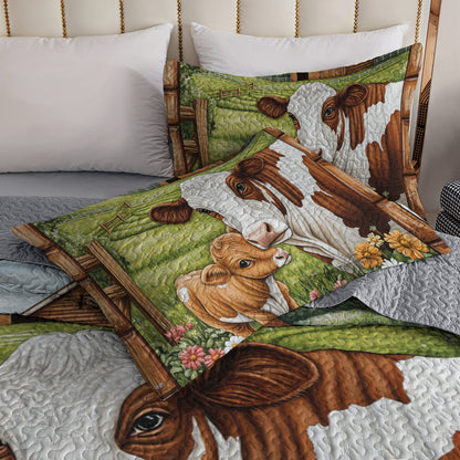 Shineful All Season Quilt 3-Piece Set Mother Cow and Calf