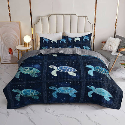 Shineful All Season Quilt 3-Piece Set Sea Turtle Paradise