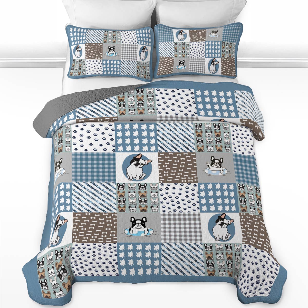 Shineful All Season Quilt 3-Piece Set Frenchie Fun