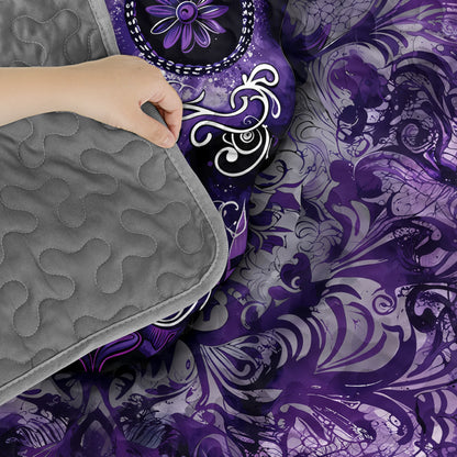 Shineful Quilt 3-Piece Set Gorgeous Mandala Skull