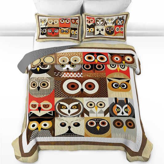Shineful All Season Quilt 3-Piece Set Owl Jamboree