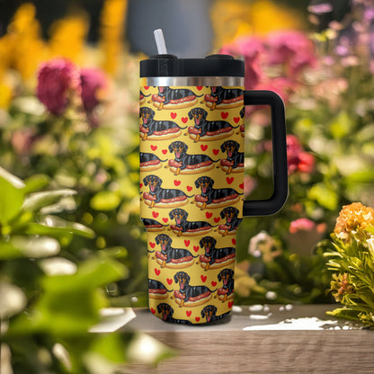 Shineful Tumbler Dachshund Love Hot Dog