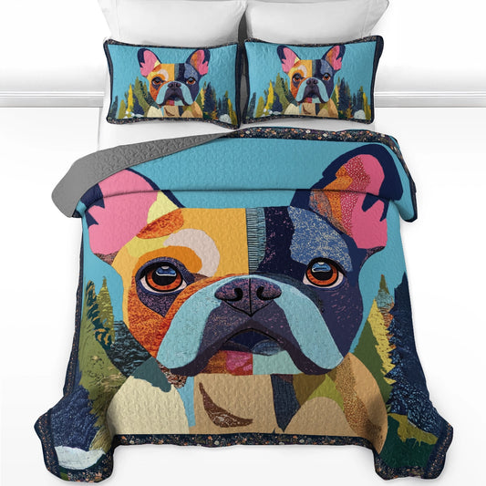 Shineful All Season Quilt 3-Piece Set - French Bulldog Artistic Retreat