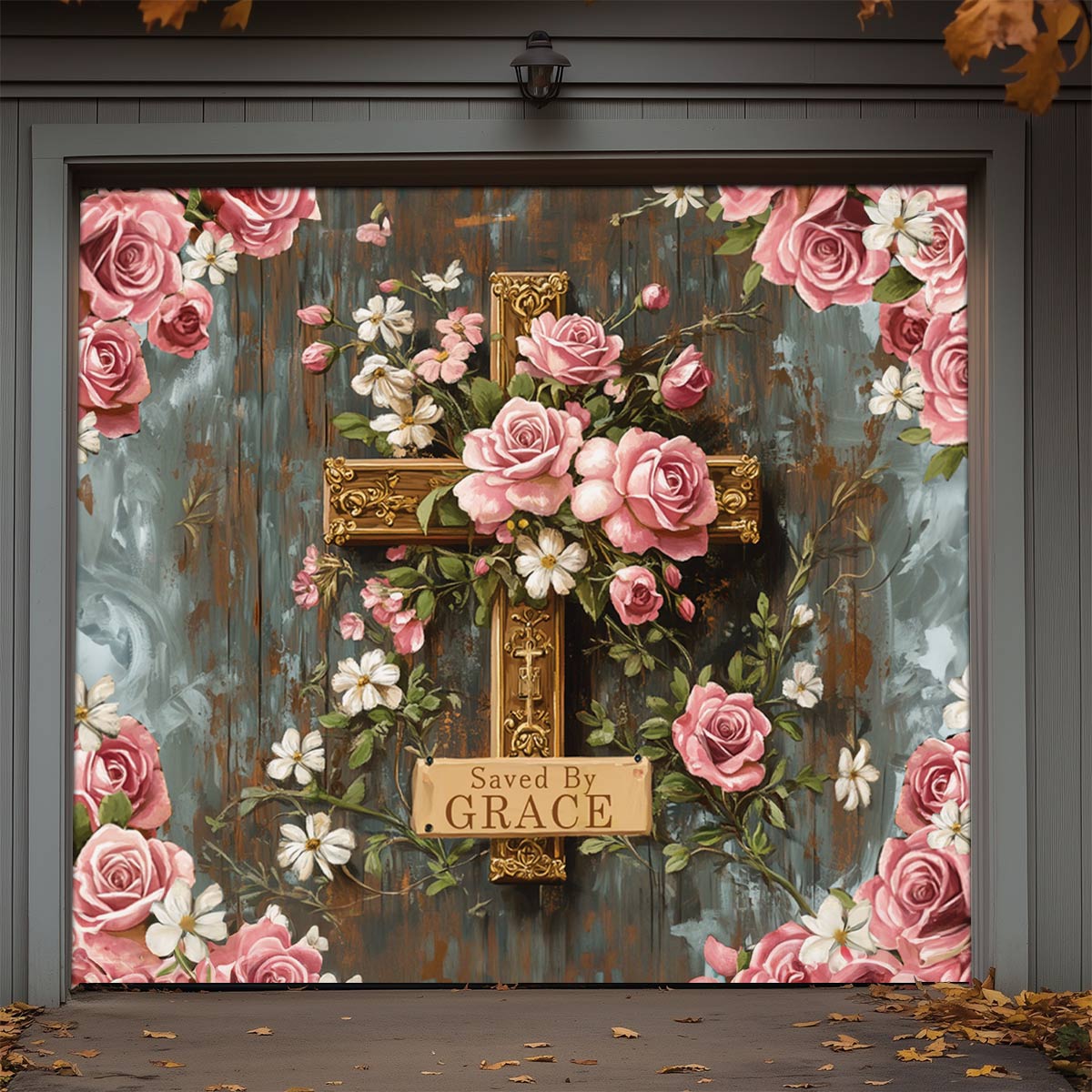Shineful Garage Door Banner Decoration Saved The Grace
