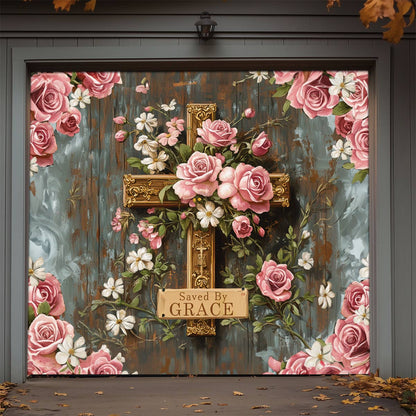 Shineful Garage Door Banner Decoration Saved The Grace