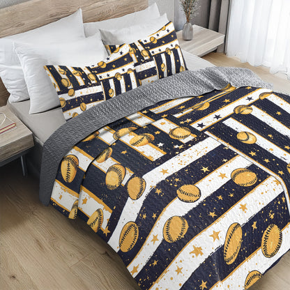 Shineful All Season Quilt 3-Piece Set Softball Dreams