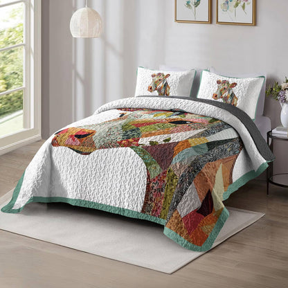 Shineful All Season Quilt 3-Piece Set - Moo-saic Meadow
