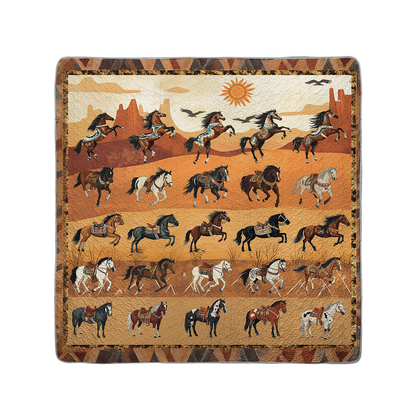 Shineful All Season Quilt 3-Piece Set Native America Leaping Stallion