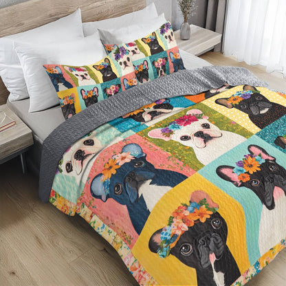 Shineful All Season Quilt 3-Piece Set Frenchie Blossom