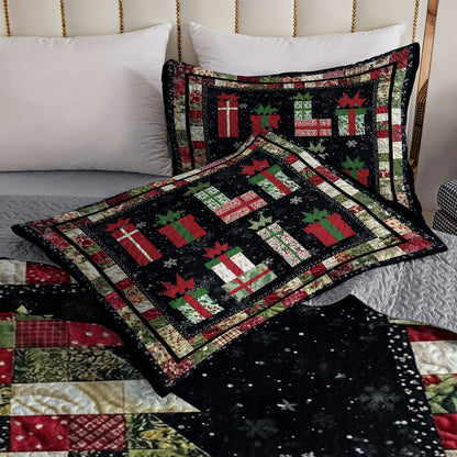 Shineful All Season Quilt 3-Piece Set Festive Patchwork Christmas Tree